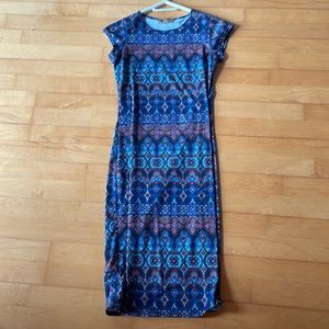 Patterned body con dress